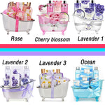 6 Pack of Spa Gift Baskets in Cute Plastic Tubs for Women