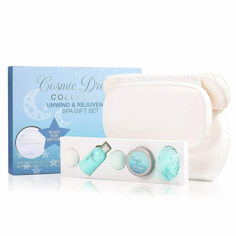Spa Gift Set With Body Wash Bombs, Body Lotion And Bathtub Pillow