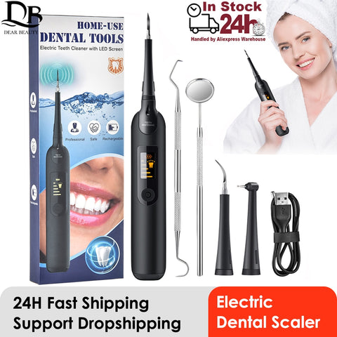 Home-Use Dental Tools and Rechargeable Teeth Cleaner Scaler with LED Screen